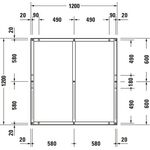 Duravit Fußgestell für Duschwanne Tempano 1200x1200mm