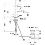 Duravit Einhebel-Bidetmischer C.1 m Zugstangen-Ablaufgarnitur schwarz matt