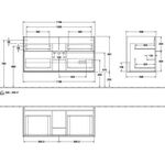 V&B Waschtischunterschrank FINION 1196x591x498mm Walnut Veneer
