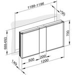 Keuco Spiegelschrank ROYAL MATCH Einb 1200x700x149mm si-gb-elo