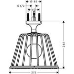 LampShower 1jet AXOR DN 15 m Deckenans. desig by Nendo chrom