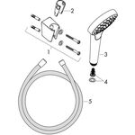 HG Brauseset CROMA SELECT S 1jet Isiflex Brauseschlauch 1250mm weiß/chrom