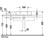 Duravit Waschtisch VERO m ÜL HLB 600x470mm geschli 1 HL weiß WG