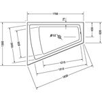 Duravit Badewanne PAIOVA 1700x1300mm, 1 Rückenschräge links weiß
