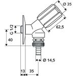 SCHELL Geräteschrägsitzventil SECUR chrom, abschließbar, mit RFV und RB 1/2Zoll