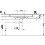 Duravit Möbelwaschtisch HAPPY D.2 m ÜL HLB 1000x505mm geschli 3 HL weiß WG