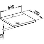 Keuco Mineralguss-WT ROYAL REFLEX 500x30x490mm we alpin m 1L-Boh