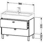 Duravit Waschtischunterbau BRIOSO Griffe chrom 570x984x459mm graphit matt