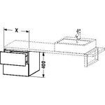Duravit Konsolenunterschrank L-CUBE 400x320x477mm lichtblau matt
