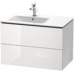 Duravit Waschtischunterbau L-CUBE 550x820x481mm Be links schwarz hochglanz