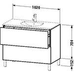 Duravit Waschtischunterbau L-CUBE 534x1020x704mm betongrau matt