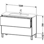 Duravit Waschtischunterbau L-CUBE 1220x481x704mm betongrau matt