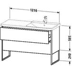 Duravit Waschtischunterbau XSQUARE Be re 805x1210x473mm dolo grey hochglanz