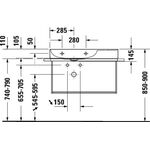 Duravit Waschtisch DURASQUARE o ÜL m HLB Be li 800x470mm o HL weiß WG