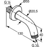 Kludi Brausearm A-QA DN 15 130mm chr