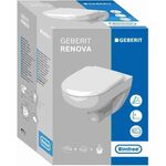 Geberit Wand-Tiefspül-WC RENOVA Rimfree, mit WC-Sitz weiß - VPE: 12