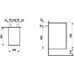 Laufen Seitenelement KARTELL 700x300x485mm Scharnier links weiß matt