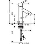 EH-WT-MI 100 AXOR STARCK DN 15 m Hebelgriff ohne Zugstange chrom