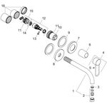 Einhebel-Waschtischmischer AXOR UNO 165 UP Bügelgriff Wandmontage brushed nickel