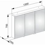 Keuco Spiegelschrank ROYAL REFLEX.2 1300x700x150mm sil-gebz-elo A++
