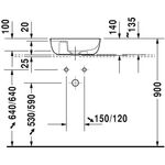 Duravit Aufsatzbecken LUV o ÜL HLB 420x270mm 1 HL gr sdm WG