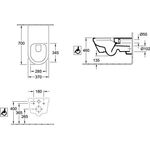 V&B Wand-WC ViCare ti. 37x70cm o Befestig. f WCS DF we C+