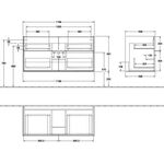 V&B Waschtischunterschrank FINION 1196x591x498mm Anthracite Matt