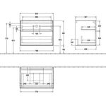 V&B Waschtischunterschrank FINION 800x603x501mm AP Gl wh ma glos. wh lacq.