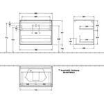 V&B Waschtischunterschrank FINION 800x603x501mm Abdpl Glas bl ma Wln ven