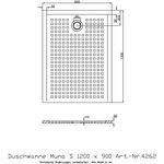 Hoesch Duschwanne S MUNA mit Antirutsch 1200x900x30mm weiß