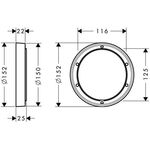HG Verlängerungsrosette d= 150mm mattschwarz
