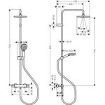 HG Showerpipe VERNIS Blend 200 1jet mit Brausethermostat mattschwarz