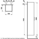Laufen Hochschrank BASE FÜR PRO S 1650x350x336mm Scharn. li verkehrsgrau