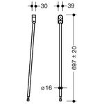 Hewi Bodenstütze SERIE 801 f Stützgriffe Länge 697mm anthrazitgrau