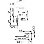 Keuco EH-WT-MI 90 PLAN BLUE m ZAG alu-fin