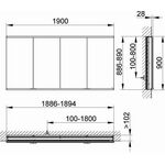 Keuco Spiegelschrank ROYAL MODULAR 2.0 Breite 1900mm Höhe 900mm Tiefe 120mm