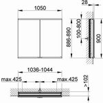 Keuco Spiegelschrank ROYAL MODULAR 2.0 Breite 1050mm Höhe 900mm Tiefe 120mm