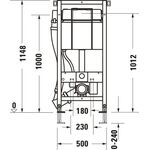 Duravit Wand-WC-Element DURASYSTEM 500x1148mm, Geruchsabsaugung, Trockenbau