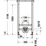 Duravit Wand-Bidet-Element DURASYSTEM 500x1148mm, Trockenbau