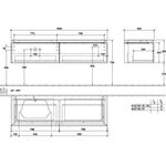 V&B Waschtischunterschrank LEGATO 1600x380x500mm Glossy White