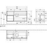 V&B Waschtischunterschrank FINION 1200x603x501mm Regal glos. wh glos. wh
