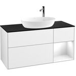 V&B Waschtischunterschrank FINION 1200x603x501mm Regal glos. wh glos. wh
