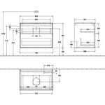 V&B Waschtischunterschrank FINION 800x603x501mm AP Gl bl ma glos. wh lacq.