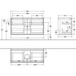 V&B Waschtischunterschrank FINION 1200x603x501mm AP Gl wh ma gls wh lacq.