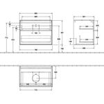 V&B Waschtischunterschrank FINION 800x603x501mm AP Gl wh ma glos. wh lacq.