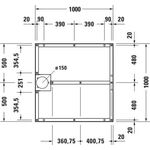 Duravit Fußgestell für Duschwanne Quadrat 1000x1000mm