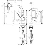 Einhebel-Spültischmischer AXOR CITTERIO DN 15, Ausziehbrause brushed brass