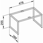 Keuco Bodengestell X-LINE 480x250x290mm vulkanit