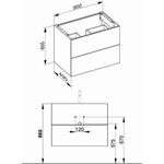 Keuco Waschtischunterbau X-LINE 800x605x490mm trüffel