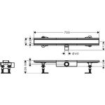 HG Duschrinne RainDrain Compact Komplettset 700mm